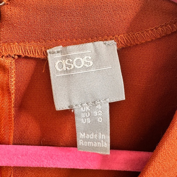 ASOS Rust Long Sleeve Button Dress - Picture 3 of 4